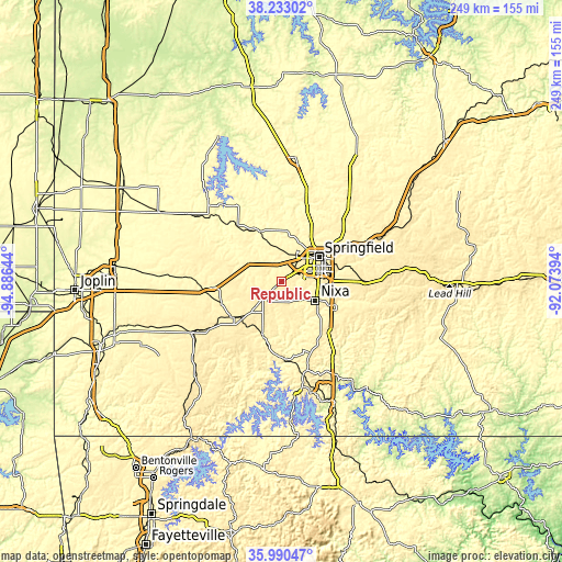 Topographic map of Republic