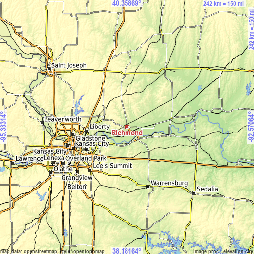 Topographic map of Richmond