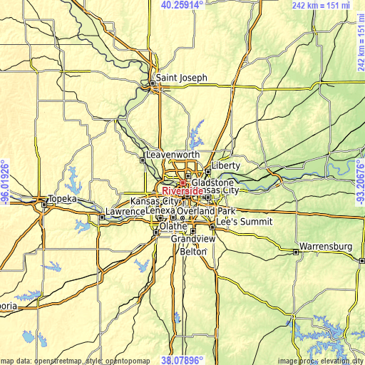 Topographic map of Riverside