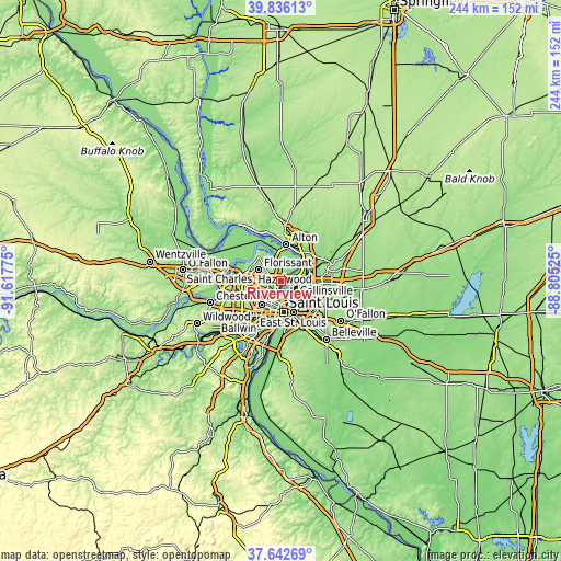 Topographic map of Riverview