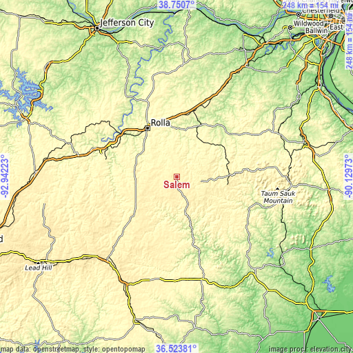 Topographic map of Salem