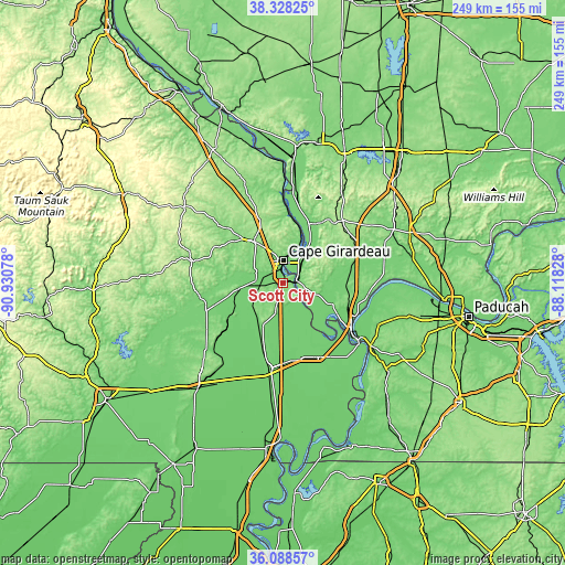 Topographic map of Scott City