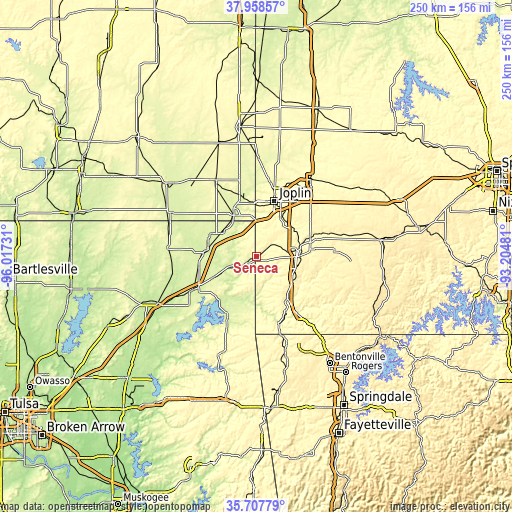 Topographic map of Seneca