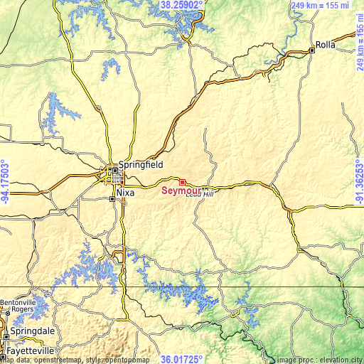 Topographic map of Seymour