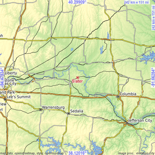 Topographic map of Slater