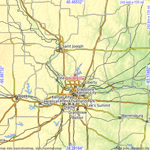 Topographic map of Smithville