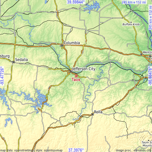 Topographic map of Taos