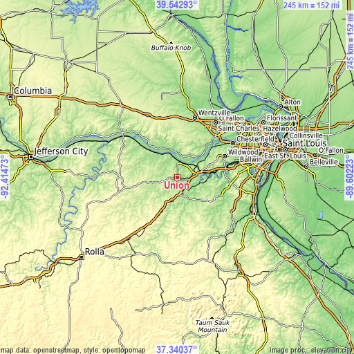 Topographic map of Union