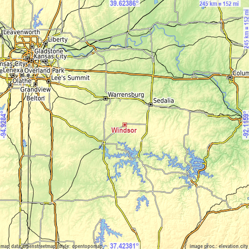 Topographic map of Windsor