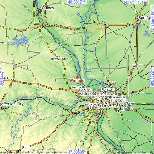 Topographic map of Winfield