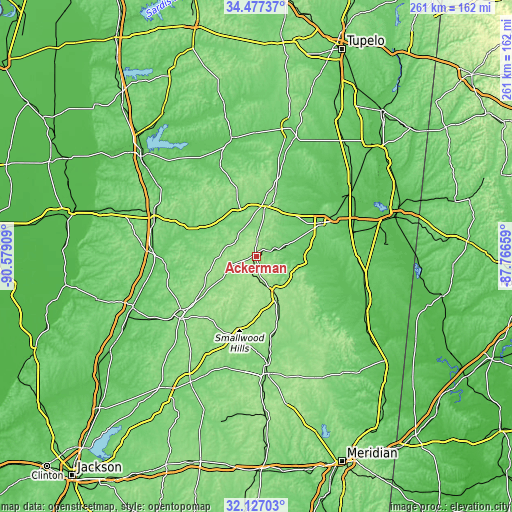 Topographic map of Ackerman