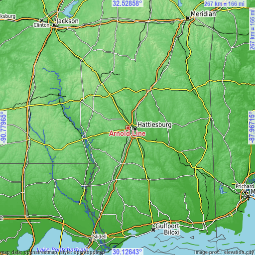 Topographic map of Arnold Line