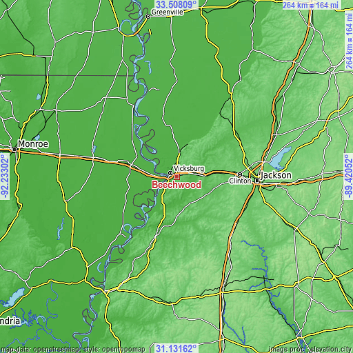 Topographic map of Beechwood