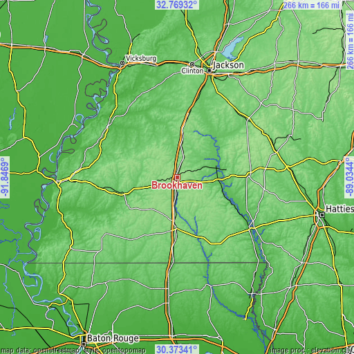 Topographic map of Brookhaven