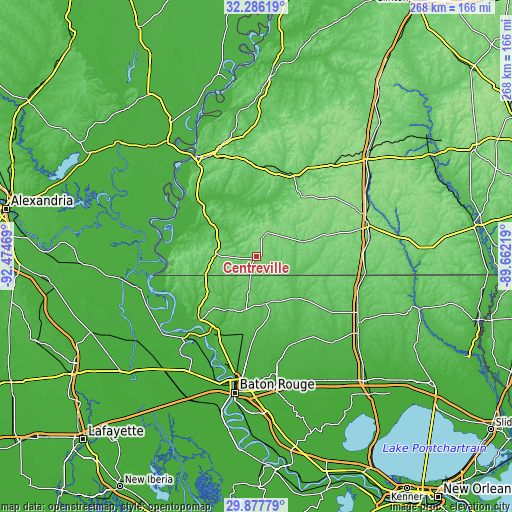 Topographic map of Centreville