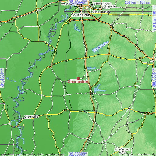 Topographic map of Charleston