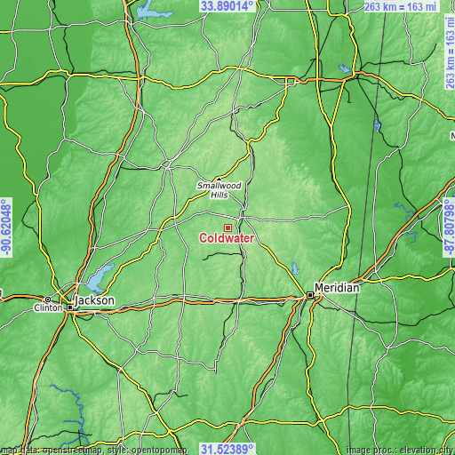 Topographic map of Coldwater