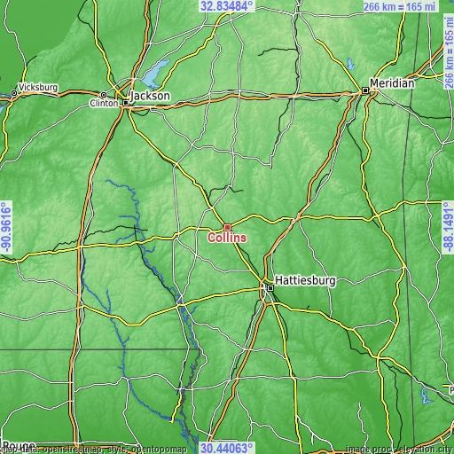 Topographic map of Collins