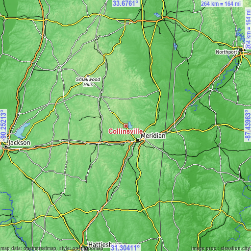 Topographic map of Collinsville