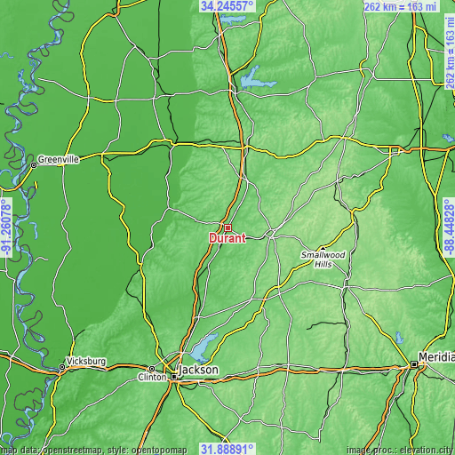 Topographic map of Durant