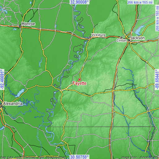 Topographic map of Fayette