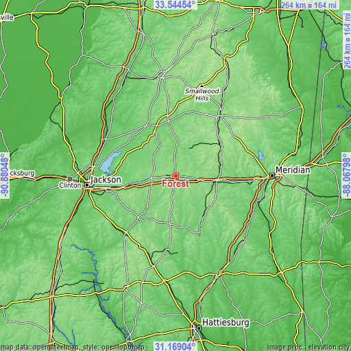 Topographic map of Forest