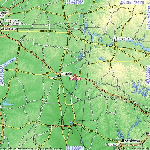 Topographic map of Fulton