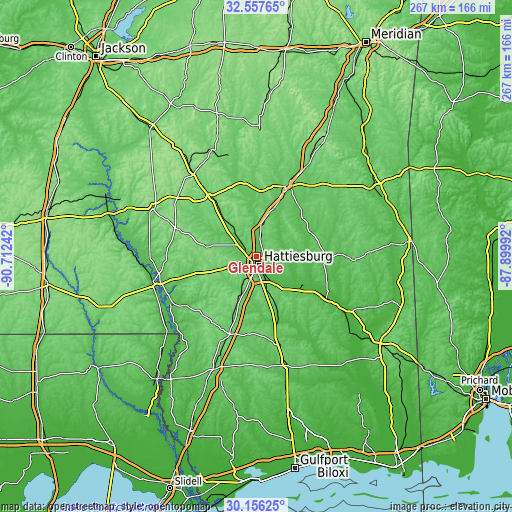 Topographic map of Glendale