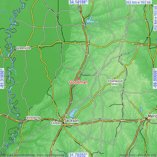 Topographic map of Goodman