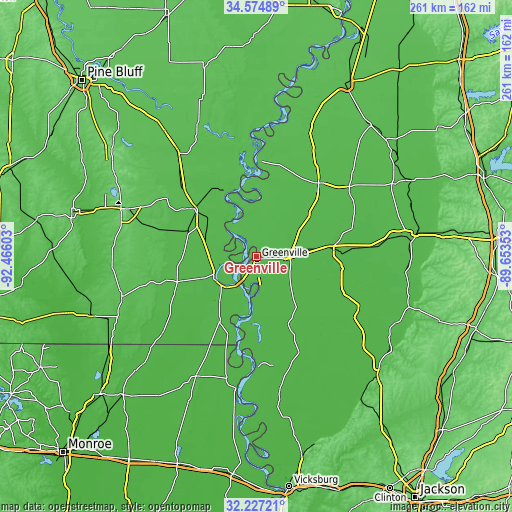 Topographic map of Greenville