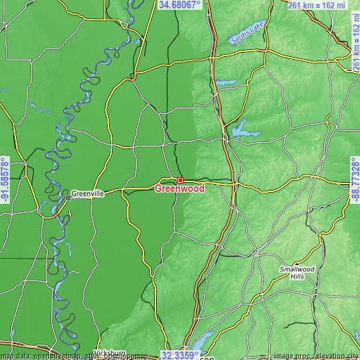 Topographic map of Greenwood