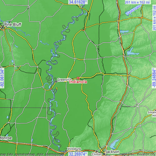 Topographic map of Indianola