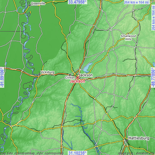 Topographic map of Jackson