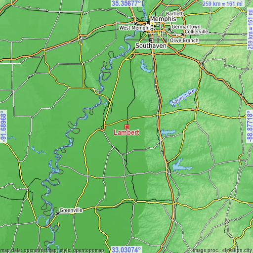 Topographic map of Lambert