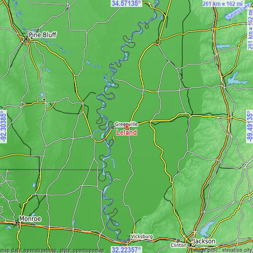 Topographic map of Leland