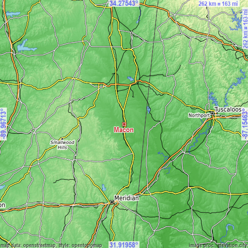 Topographic map of Macon