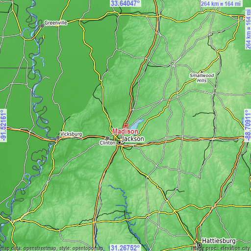 Topographic map of Madison