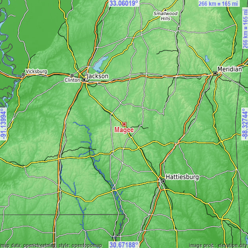 Topographic map of Magee