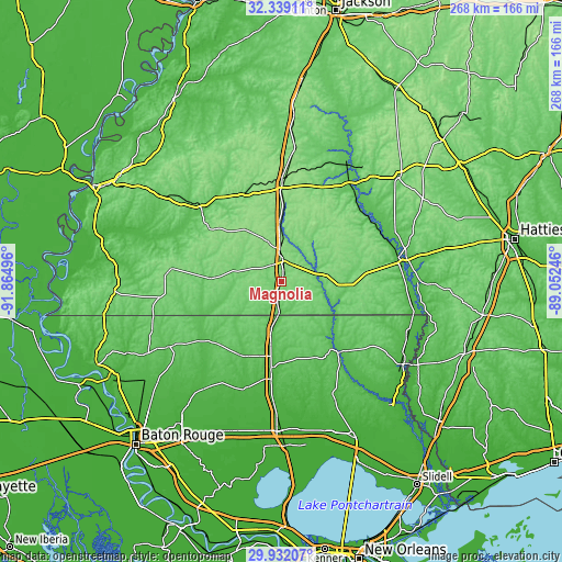 Topographic map of Magnolia