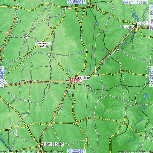 Topographic map of Marion