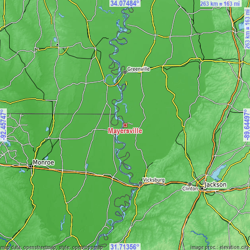 Topographic map of Mayersville