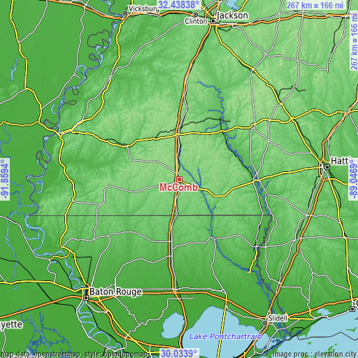 Topographic map of McComb