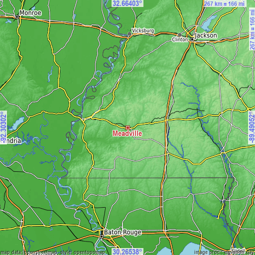 Topographic map of Meadville