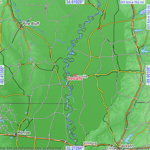 Topographic map of Metcalfe