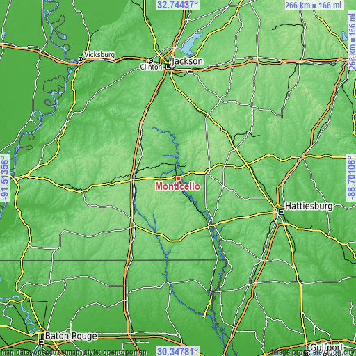 Topographic map of Monticello