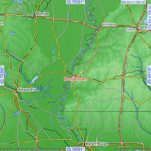 Topographic map of Morgantown