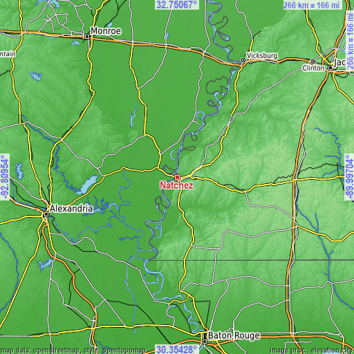 Topographic map of Natchez