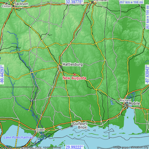 Topographic map of New Augusta