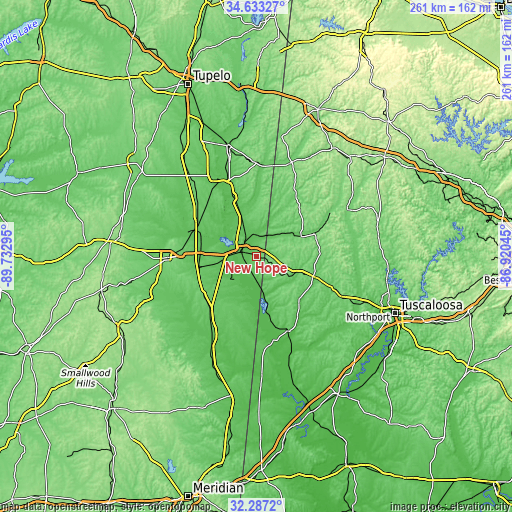 Topographic map of New Hope