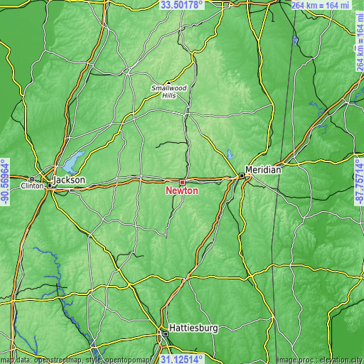 Topographic map of Newton